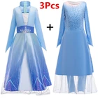 Нарядное платье Эльзы 2 вечерние девочек на день рождения Снежная королева косплей детская одежда платье принцессы платье для девочек