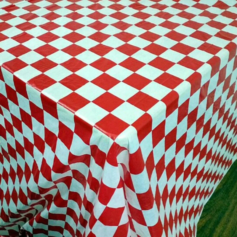 2020 новая Одноразовая Скатерть прямоугольная пластиковая клетчатая печать