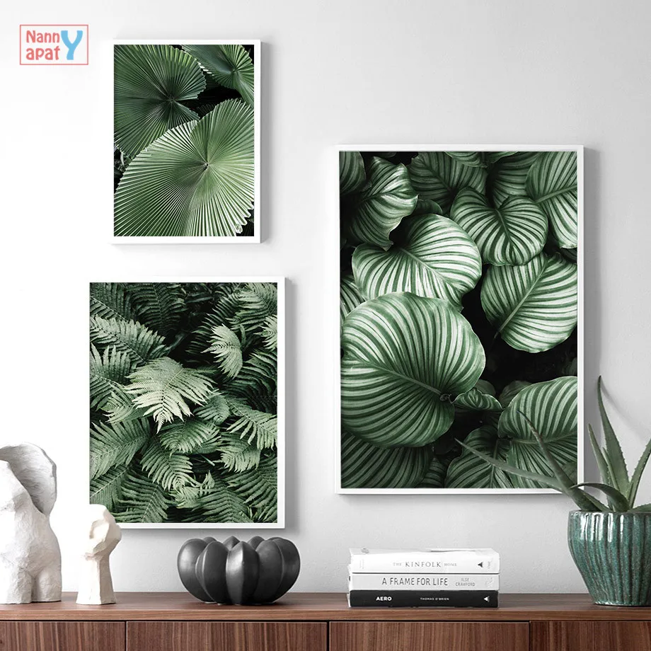 

Monstera, банан, пальма, лист, холст, картина, зеленые растения, настенная лампа, скандинавский Декор для дома