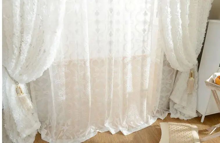 Затемняющие шторы на окна в Корейском стиле принцессы с белыми розами для