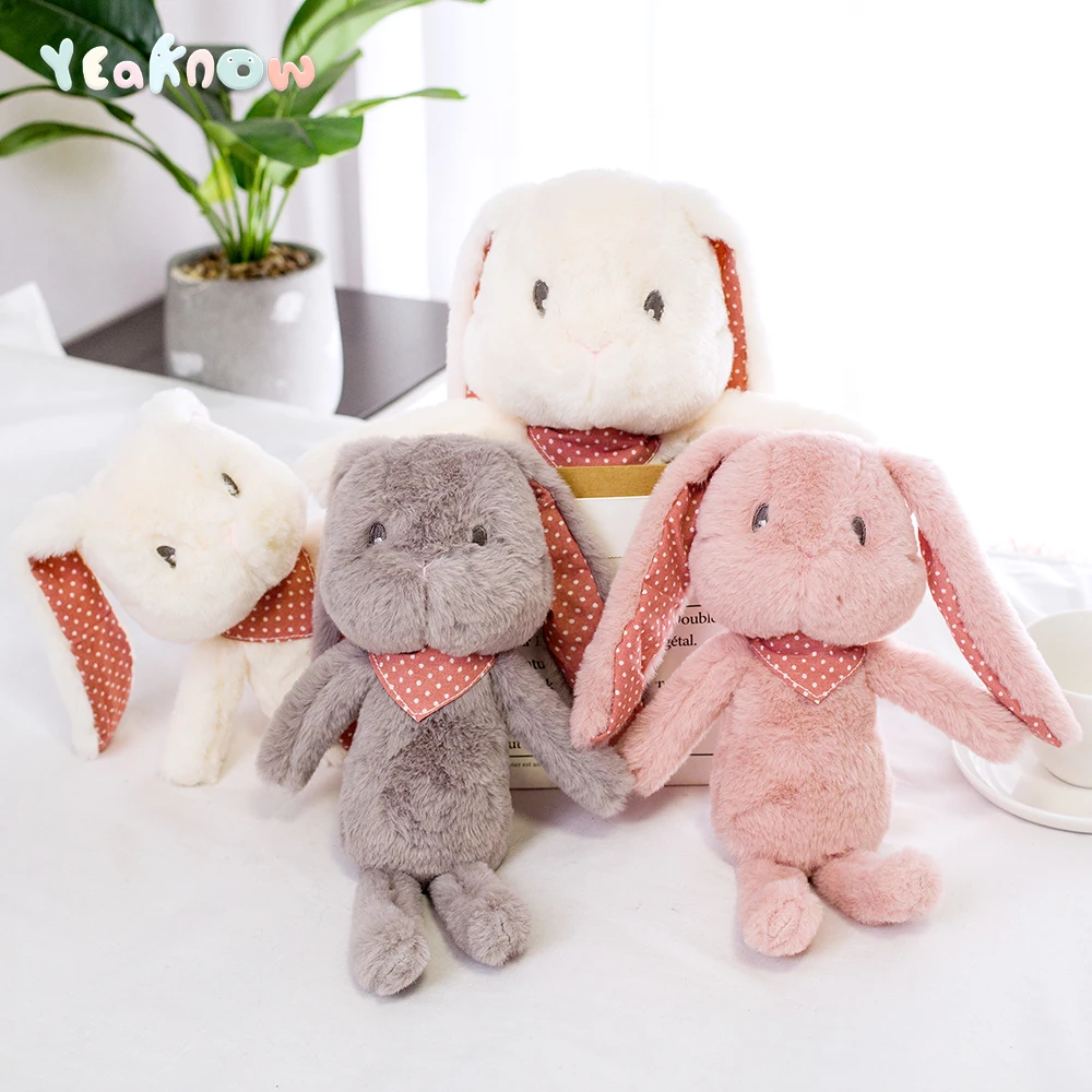 

Yeaknow плюшевый кролик, мягкая милая розовая и белая плюшевая кукла в подарок ребенку, украшение для дома
