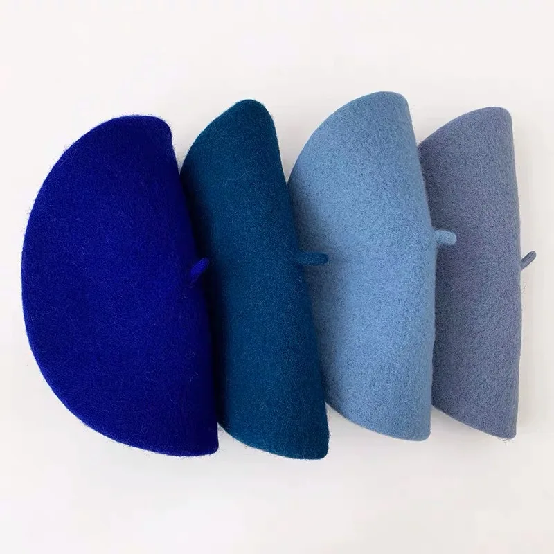 

New Wool Beret Hat Women Felt Fashion Girls Beret Kawaii Hat Lady Solid Color Slouchy Fall Winter Mushroom Hats Female Beanie