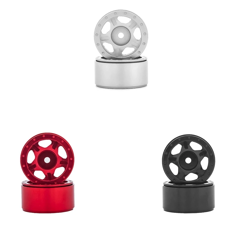 

2PCS Metal Beadlock Wheel Hub Wheel Rim for Axial SCX24 90081 1/24 RC Crawler Car Upgrade Parts Accessories