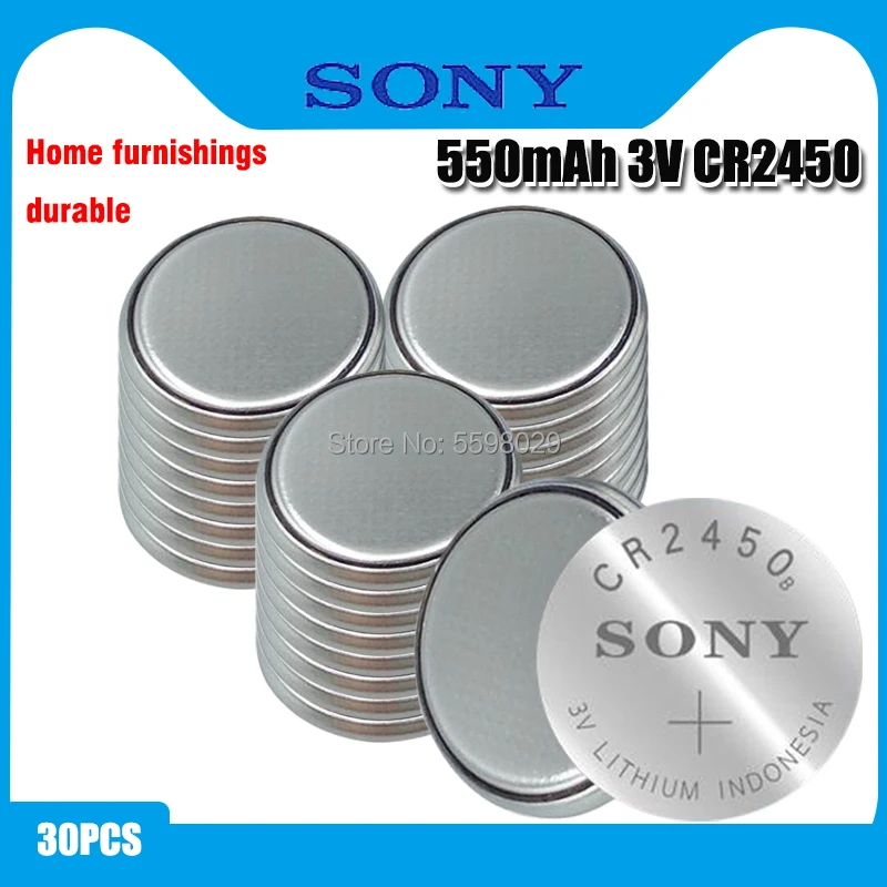 

Батарейки литиевые SONY CR2450, 3 в, 2450, 30 шт.