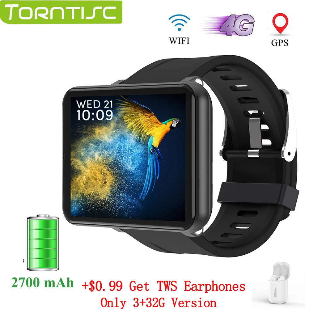Torntisc LEMT 4G Смарт-часы Android 7 1 2 8 дюймов 640*480 Экран 3 ГБ + 32 GPS WI-FI 2700 мА/ч большая Батарея