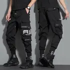 Осень 2021 уличная одежда хлопковые шаровары джоггеры с боковыми карманами мужские повседневные спортивные брюки мужские черные Джоггеры в стиле Харадзюку хип-хоп