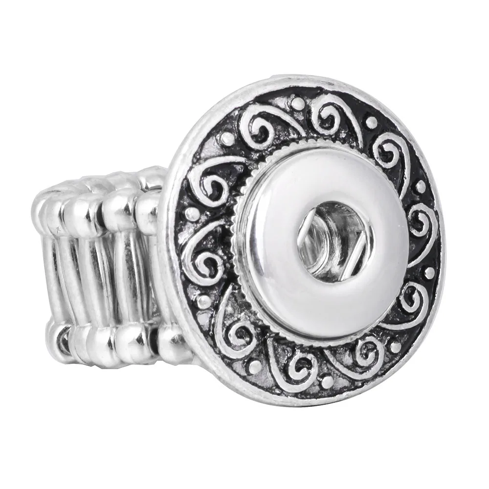 New Crystal Snap Button Ring 12mm Buttons Jewelry Elastic Adjustable Mini Rings for Women Gift | Украшения и аксессуары