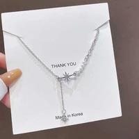 new fashion personality eight pointed star diamond necklace female temperament wild clavicle chain trend party jewelry