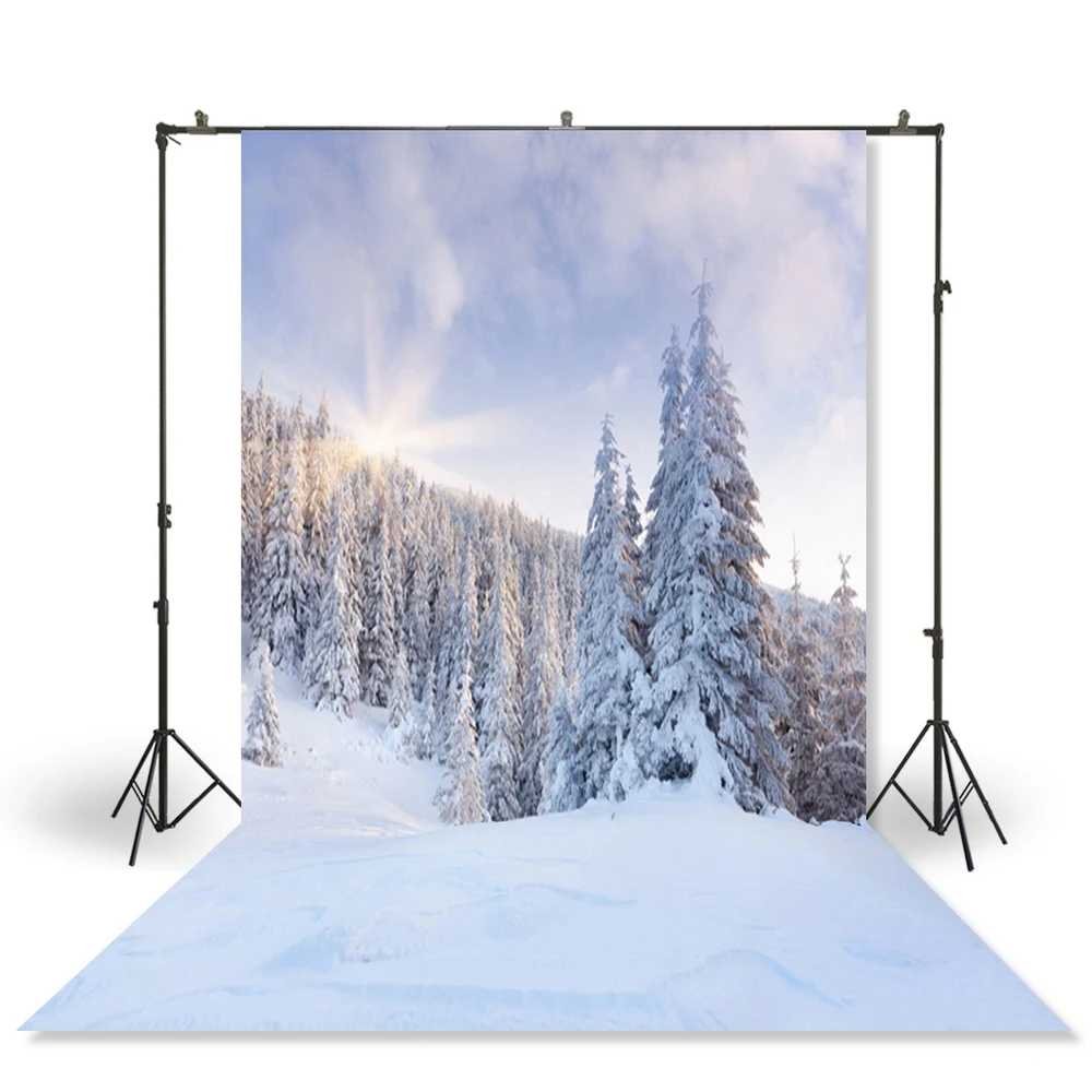 

HUAYI Photography Backdrop Newborns Baby Child Photo Booth Background Snowy Winter Forest Christmas Backdrops XT-026