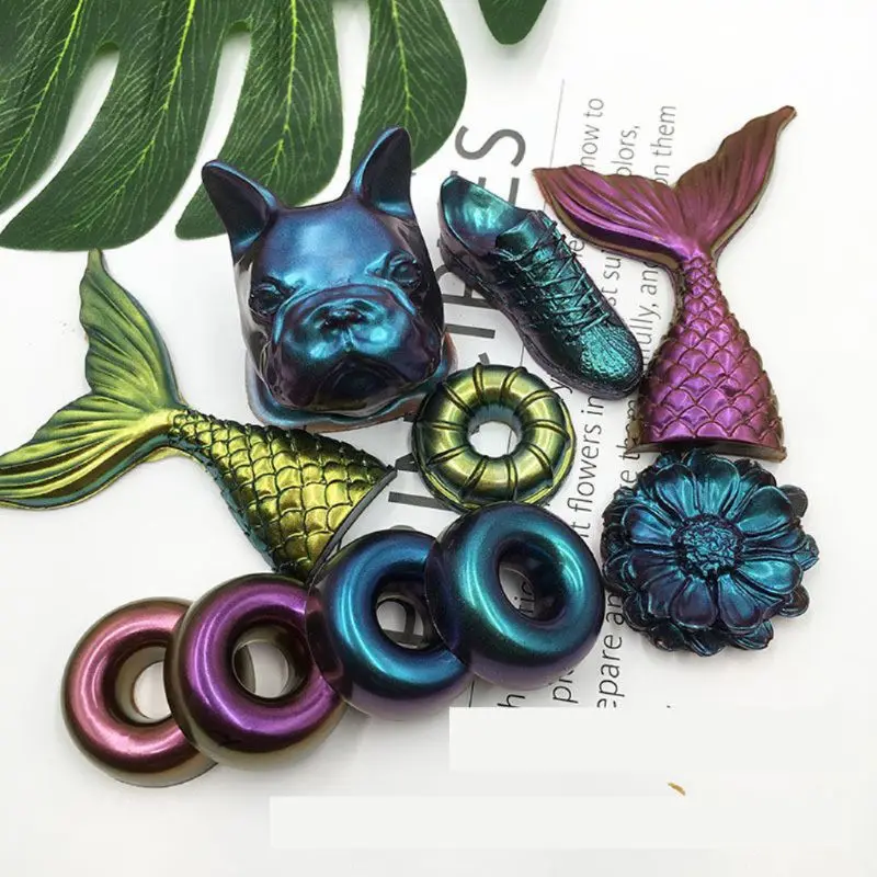 

5 Color Magic Resin Chameleons Pigment Mirror Rainbow Pearl Powder Colorant Epoxy Resin Glitter Resin Jewelry Making Kit