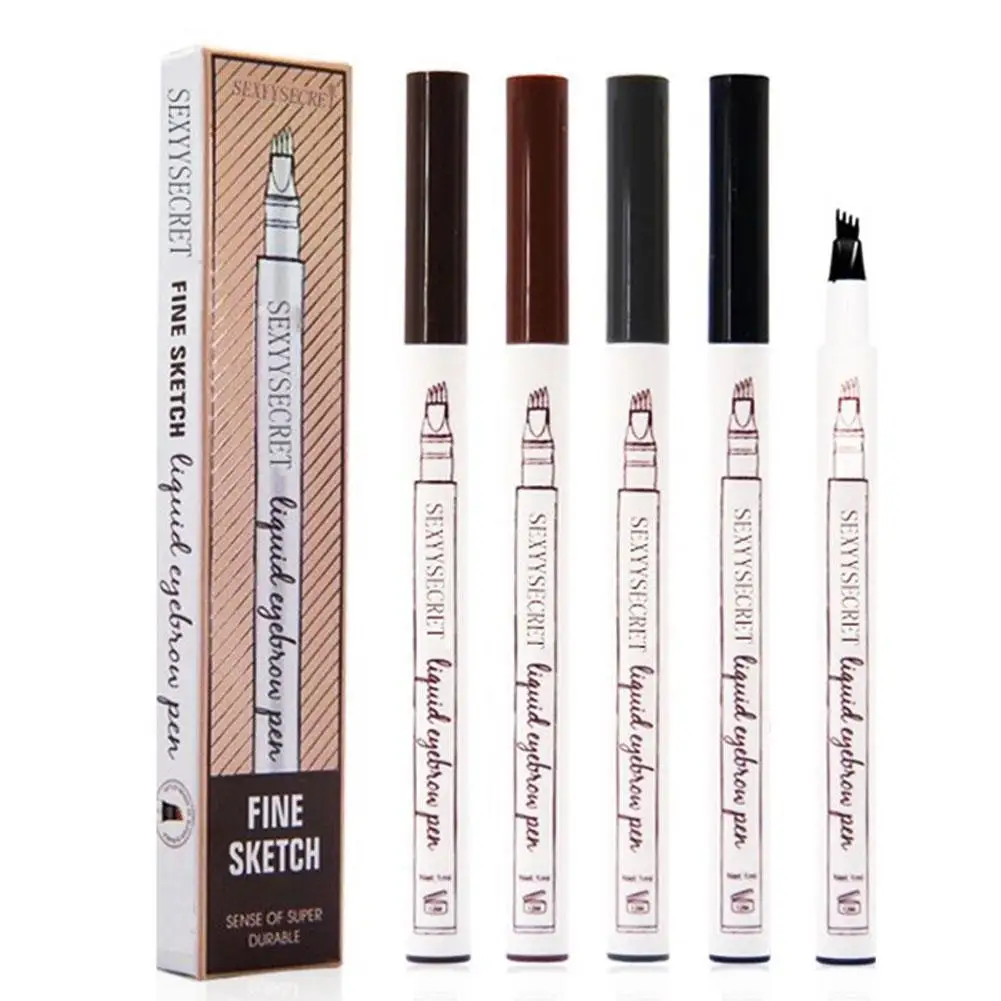 

Eyebrow Pencil Tint 4 Tip Brow Tattoo Pen Makeup Eyebrows Waterproof Cosmetic Eyebrow Liner 5 Color To Choose
