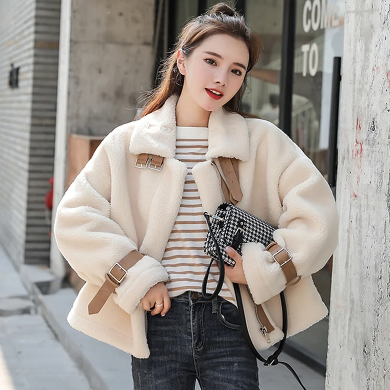 Корейское повседневное шерстяное пальто женское однотонное зимнее с длинным