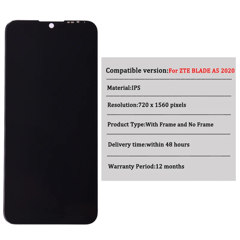 Экран для ZTE Blade A5 2020 ЖК-дисплей цифровой преобразователь экрана в сборе запасные