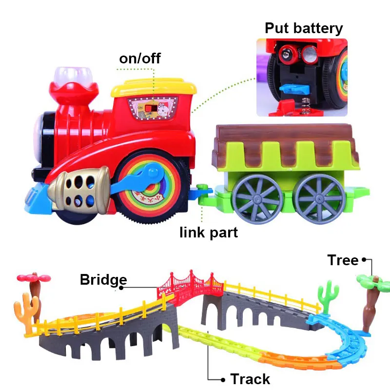 Детский новый Электрический поезд железные дороги игрушки для детей DIY трек RC