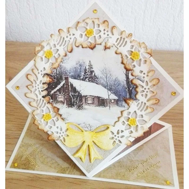 Рождественский Венок металлический Трафаретный вырубной штамп для изготовления