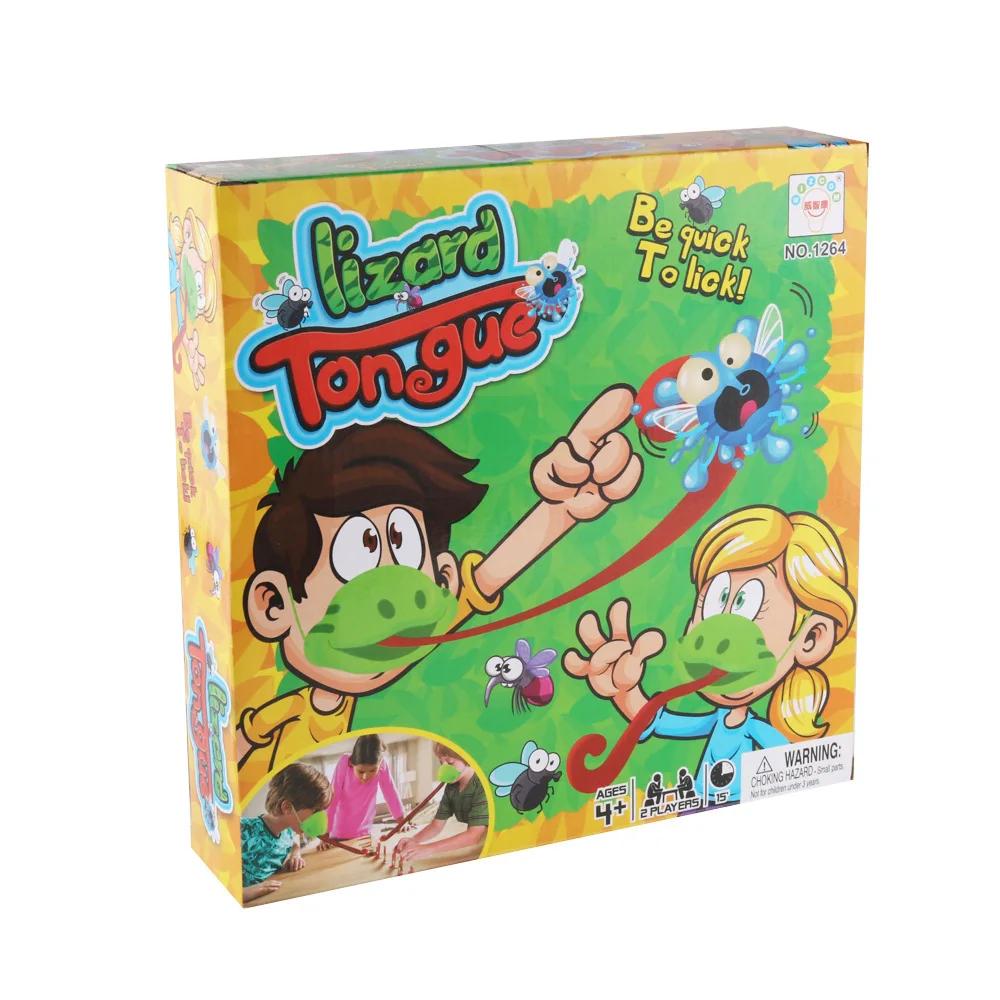 

Novelty Toys Green Lizard Tongue Idear Creator Desk Card Game Play With Companion Kids Toys for Children Christmas Gifts