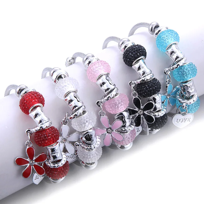 Браслет женский из бисера с цветными блестящими бусинами | Украшения и