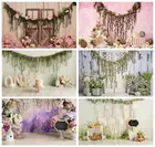 Leacco весенний первый день рождения деревянный фотографический фон Вечеринка цветы ребенок портрет фотографический фон для фотостудии