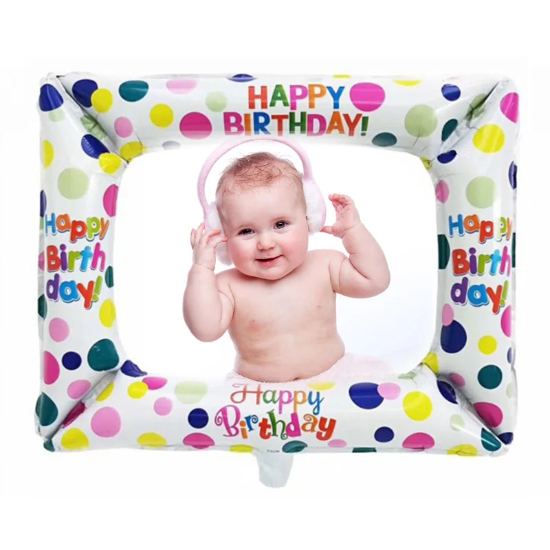 1 шт с днем рождения фото стенд фольги шары фоторамка воздушные на день вечерние