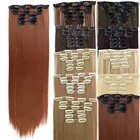 WTB длинные 24-дюймовые пряди, настоящие толстые полноголовые накладные волосы, 6 шт. натуральные черные коричневые термостойкие синтетические волосы