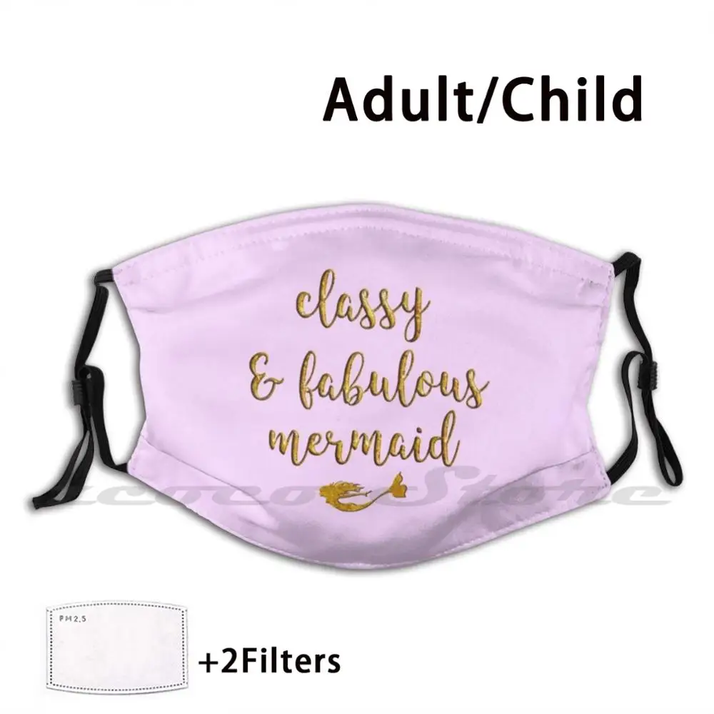 

Classy Fabulous Mermaid Gold T Shirt And Accessories Mask Adult Child Washable Pm2.5 Filter Logo Creativity Mermaid Sea Beach