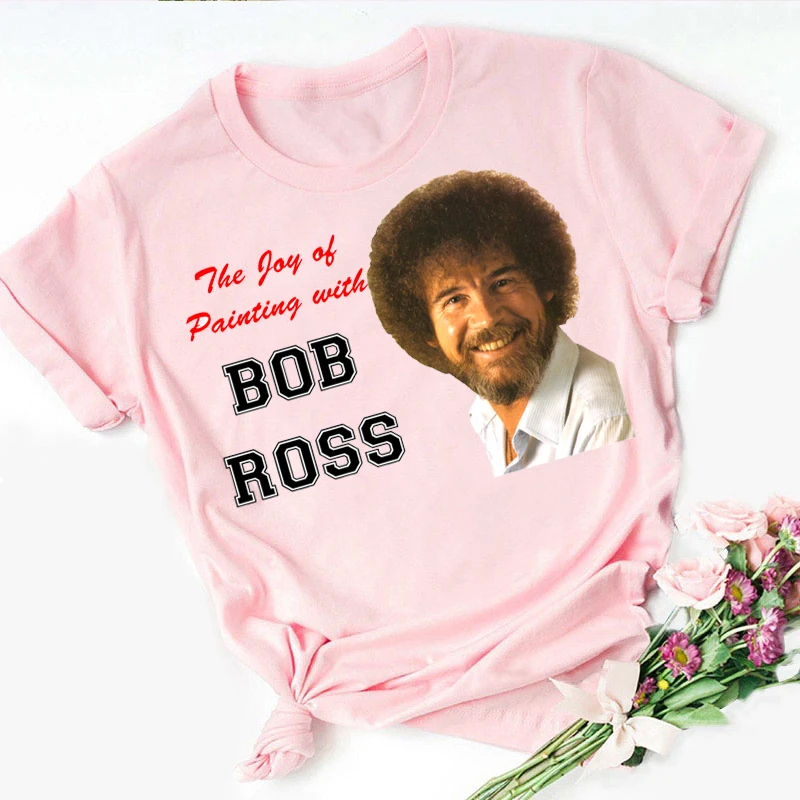 2021 Футболка Боб Росс футболка с рисунком акварелью Женская одежда футболки 90-х