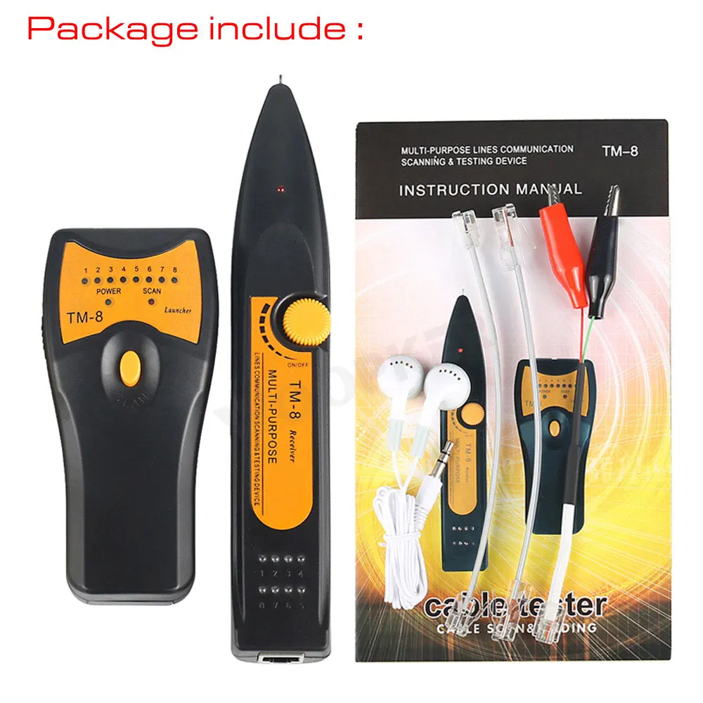 Тестер сетевого кабеля Lan трассировщик проводки для RJ11 RJ45 Cat5 Cat6 автоматические