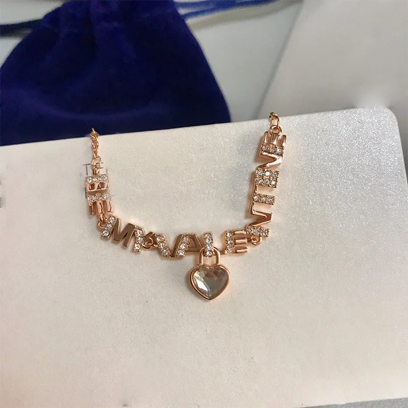 

Fashion Jewelry SWA New MELTYOURHEART Romantic Exquisite Love Letter Bracelet Rose Gold All-match Female Trend Romantic Gift