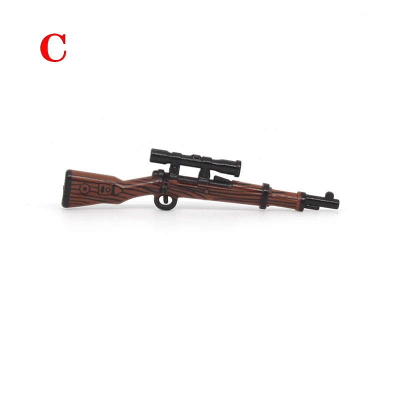 

10pcs Wood grain rifle Weapons Military Building Blocks Guns Model Army Soldier Figures Moc Army weapon Accessories Bricks Toys