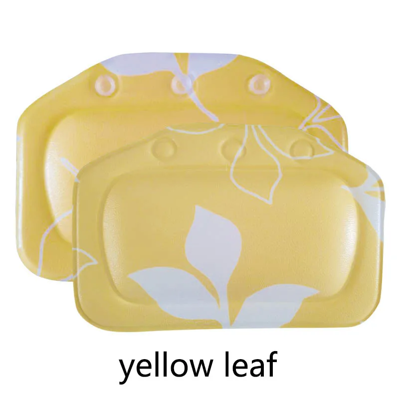 yellow leaf ПВХ пена аксессуары для ванной комнаты спа подушки для ванны подушка для ванны 1 шт. Водонепроницаемая губчатая подушка для головы Ванна подголовник Ванна Подушка - Цвет: yellow leaf