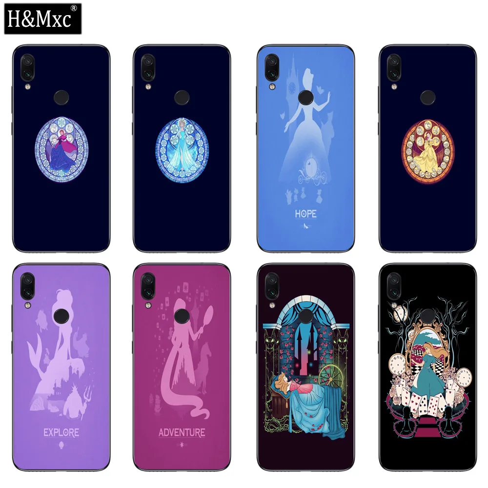 Красивый disney Princess 2 Чехол из закаленного стекла для телефона Redmi Note 6 задняя крышка