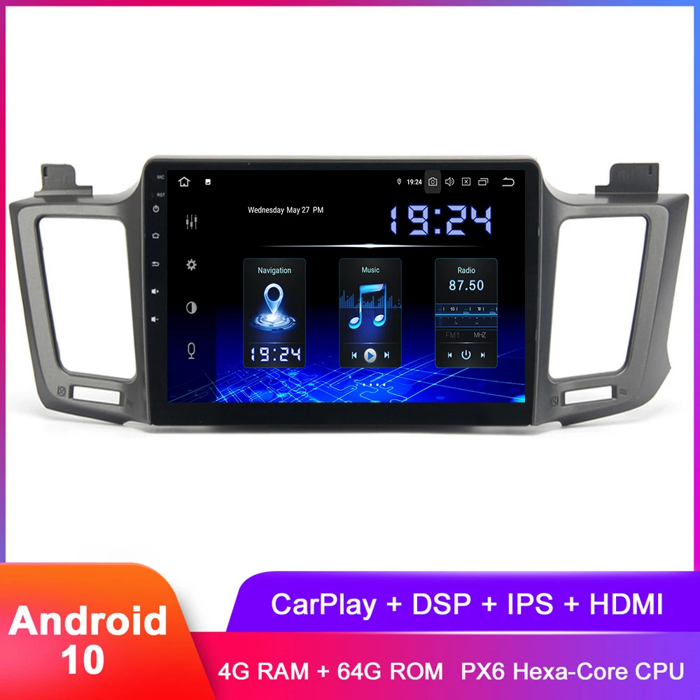 

Автомагнитола с IPS дисплеем 10,2 дюйма, Android 10, GPS для RAV4 2014, 2015, 2016, 2017, 2018, 1 Din, Авторадио, FM, Wi-Fi, DSP, аудио и видео