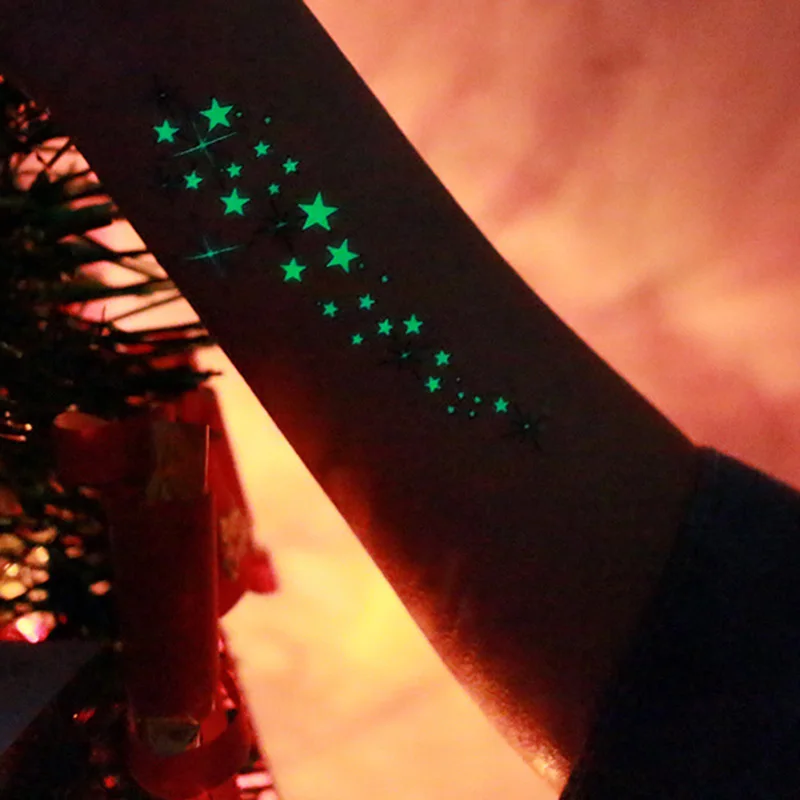 Поддельные татуировки 1 шт. светящиеся Временные наклейки на Рождество карнавал