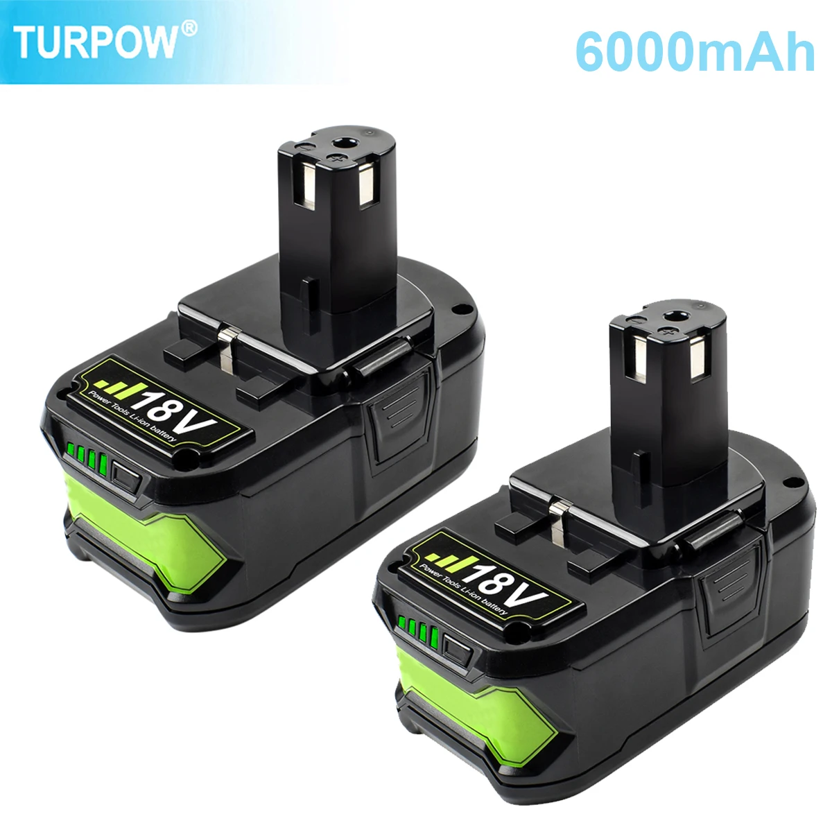 

Литий-ионная аккумуляторная батарея Turpow 6000 мАч 18 в для Ryobi 18 в P108 P107 P105 P104 P103 P102, сменные батареи