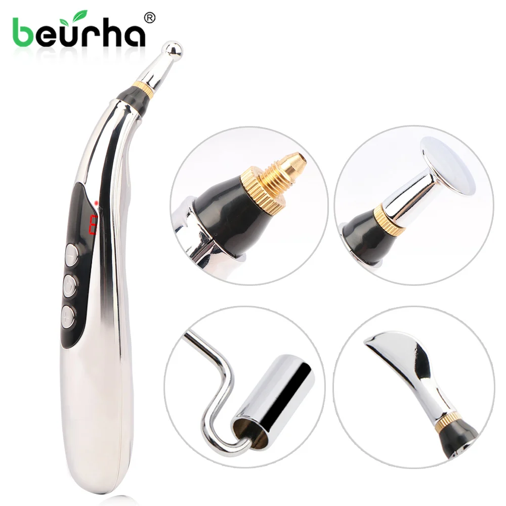 

USB Charging Electric Acupuncture Pen Tens Massage Meridian Energy Laser Therapy Pen Pain Relief Mini Stimulation Massager