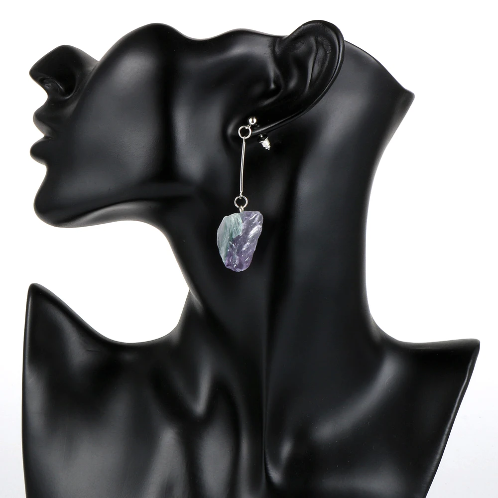 Женские Висячие серьги Обручи из натурального цветного флюорита гвоздики с