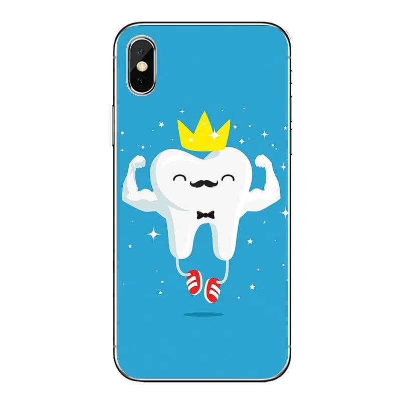 Чехол для телефона милый мультфильм стоматологический зубной коронованный зуб