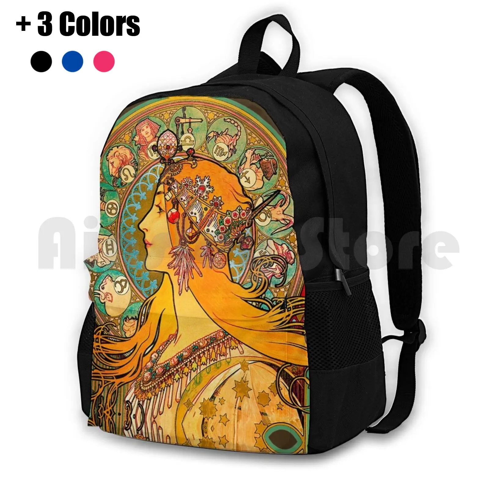 

Hd Zodiac , ( 1896 )-Alphonse Mucha Outdoor Hiking Backpack Riding Climbing Sports Bag Mucha Alphonse Mucha Zodiac Mucha Zodiac
