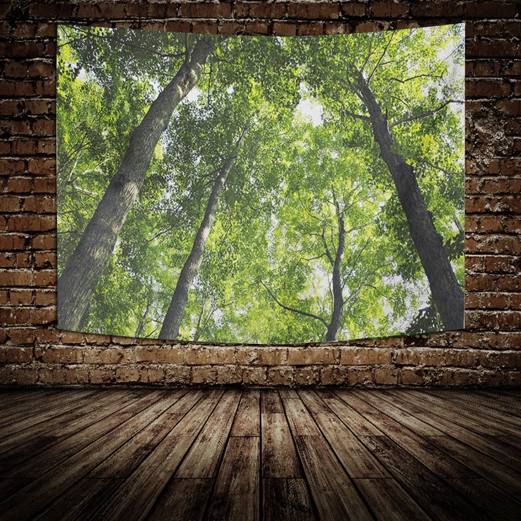 Гобелен Ouneed солнечный лесной гобелен с пейзажем подвесной натуральный декор для
