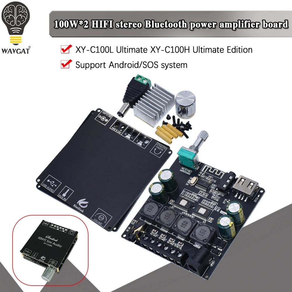 Hi-Fi TPA3116 Bluetooth 5 0 высокого Мощность цифровой стерео усилитель доска 100 Вт * 2 ампер