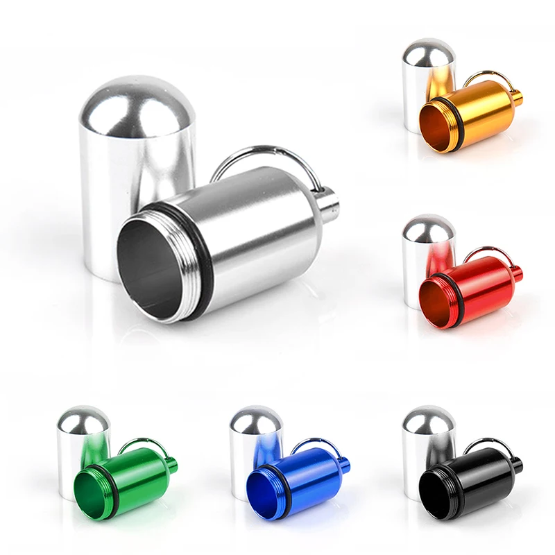 1 шт. портативный водонепроницаемый алюминиевый контейнер для хранения таблеток