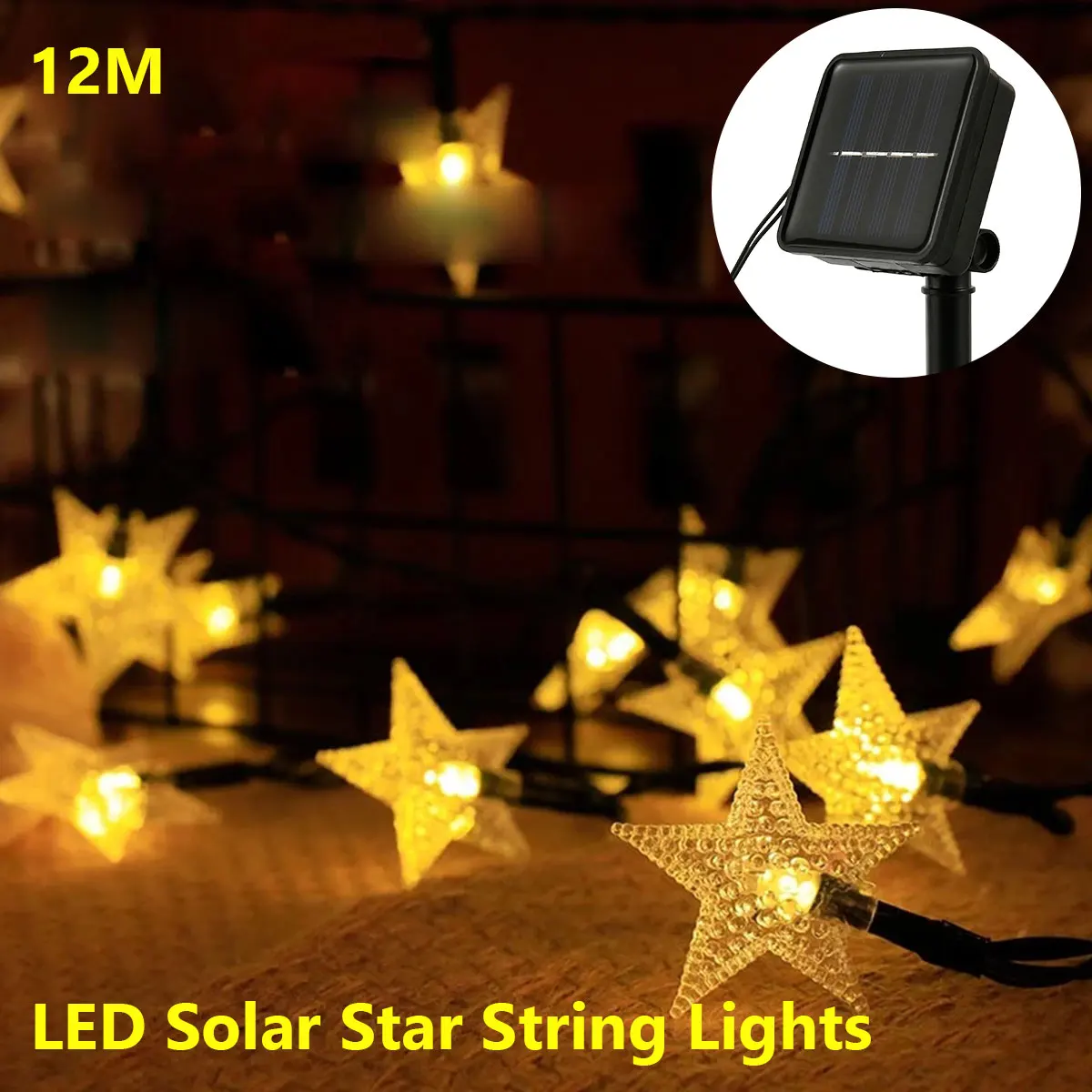 

LED IP65 Waterproof Solar Star Lights Solar String Lights 8 Lighting Modes Warm White Solar Powered Lights Outdoor Garden Party