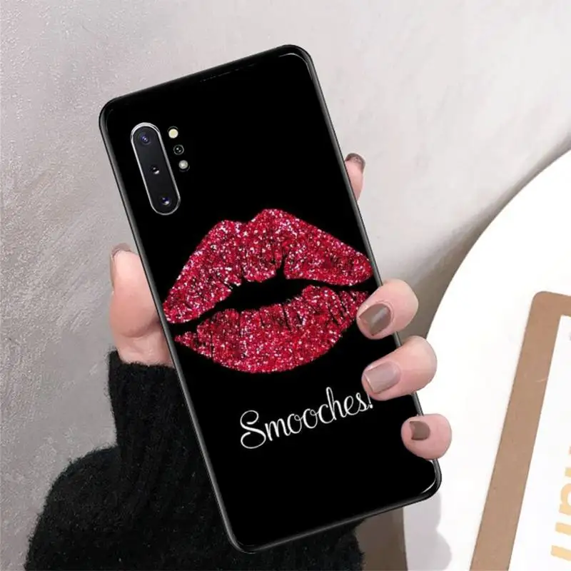 FHNBLJ сексуальная девушка Красные Губы Поцелуй чехол для телефона Samsung Note 3 4 5 7 8 9 10 20