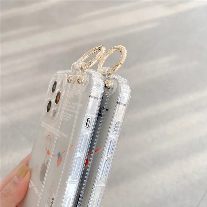 Trend brand sneakers box Sports shoes holder wrist bracket clear phone case for iPhone 13 12 11 Pro X XS XR Max 7 8plus 14 cover