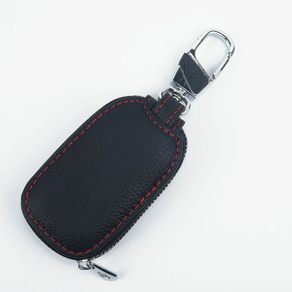 

Black Key Cover Accessory Bag Case Holder Leather Practical Protection