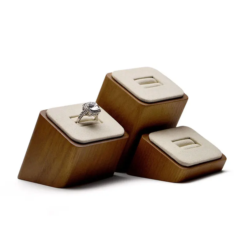 Oirlv Solid Wood Jewelry Display Stand Set Props Ring Necklace Bracelet Earrings Jewelry Counter Jewelry Display Stand