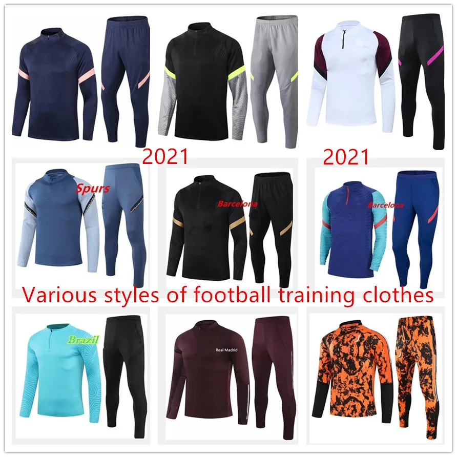 

New training suit 2021 men's suit football two-piece training suit long-sleeved barbell custom football equipment