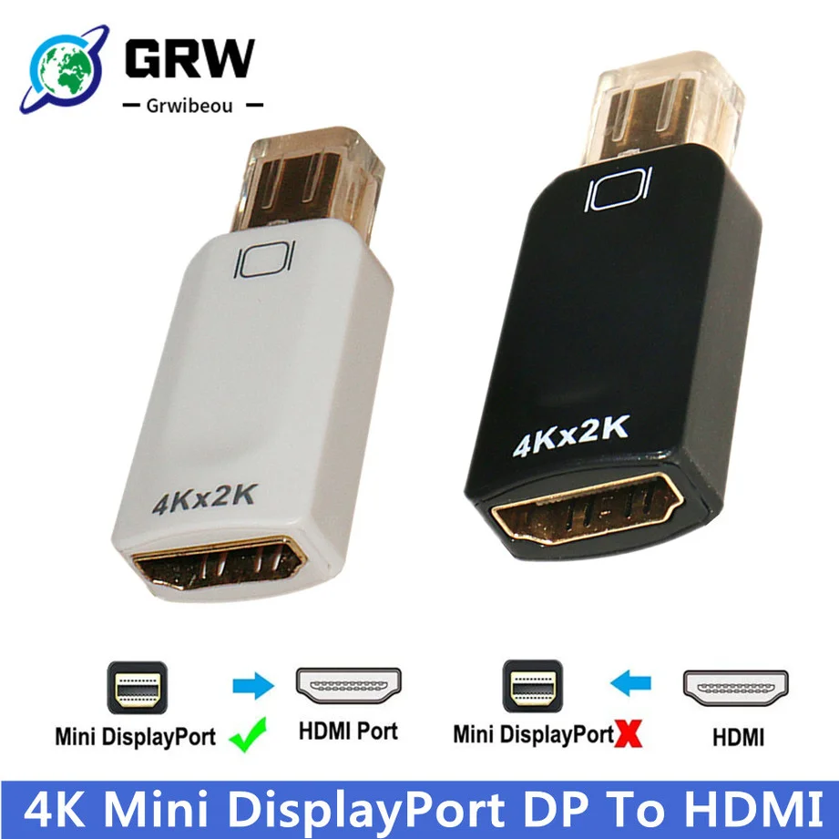 GRWIBEOU 4K Mini DisplayPort DP a HDMI cavo adattatore maschio Thunderbolt a convertitore HDTV per MacBook Air Pro Mac Mini iMac