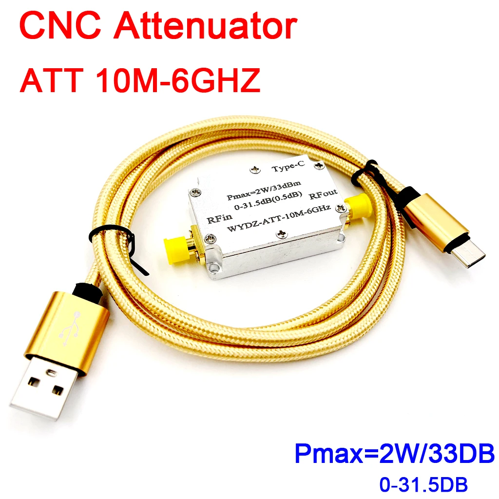 

DYKB ATT 10M-6GHZ 2W CNC attenuator step 0.5DB 0-31.5 CNC range FOR HAM radio Receiver IF Frequency TYPE-C power