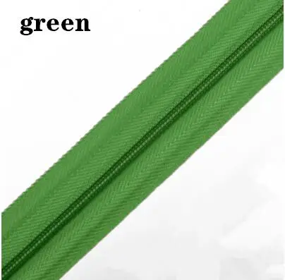 GREEN 5 м длинная молния нейлон 3# пододеяльник подушка одеяло невидимая молния двойная молния черный и белый - Цвет: GREEN